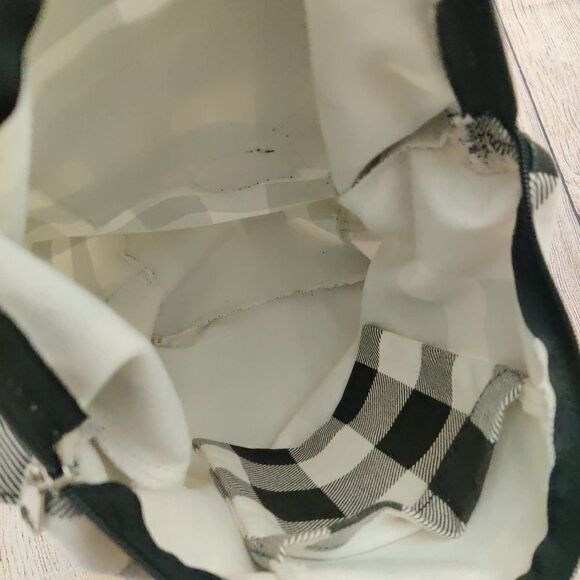 Steve Madden black/white plaid canvas bag - Picture 9 of 11